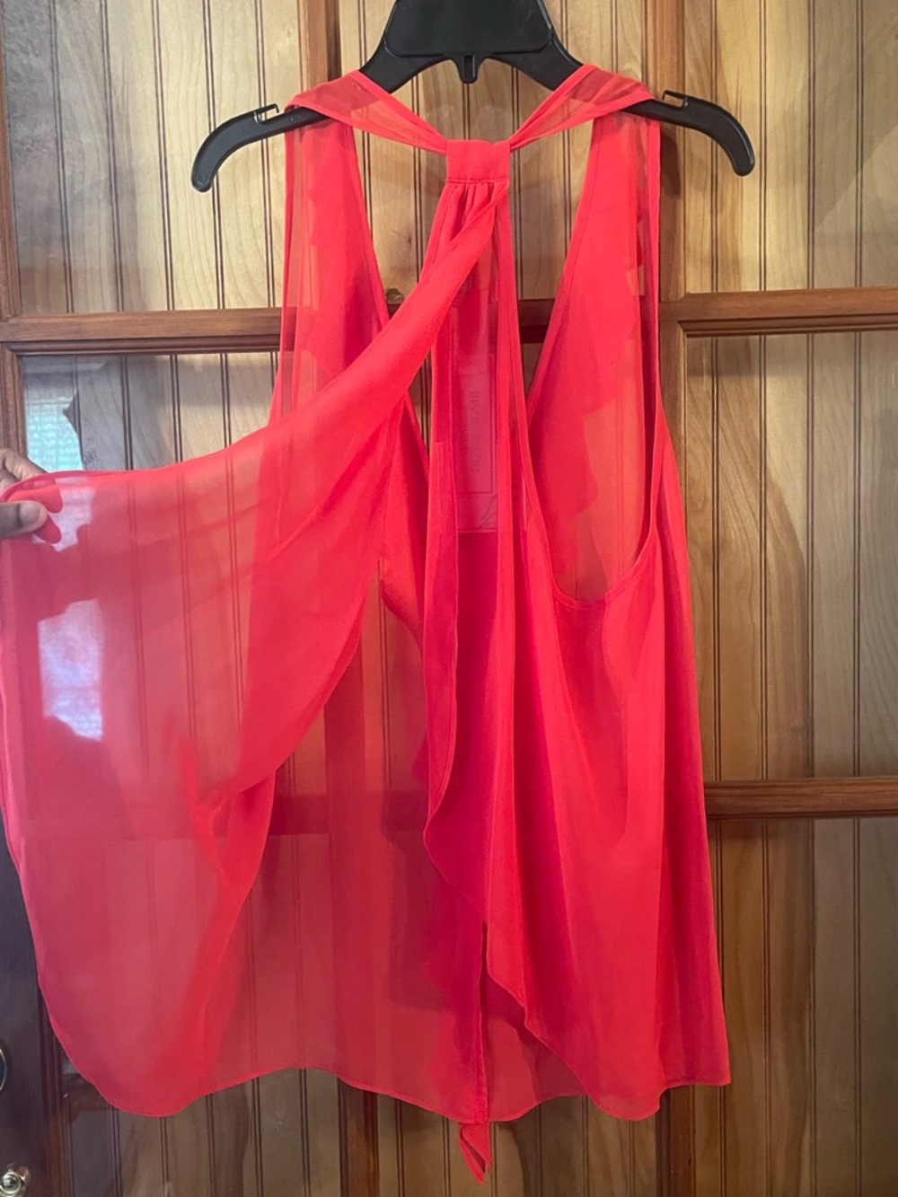 Women’s Red Ruffle Halter Style Neck Top - Picture 3 of 3